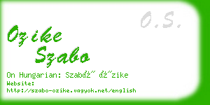 ozike szabo business card